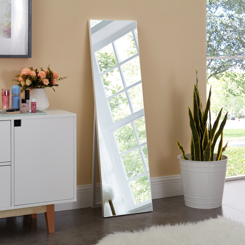 TEMU Specchio da 150x35 cm a figura intera rettangolare per toeletta, inclinabile e regolabile, disponibile in colori