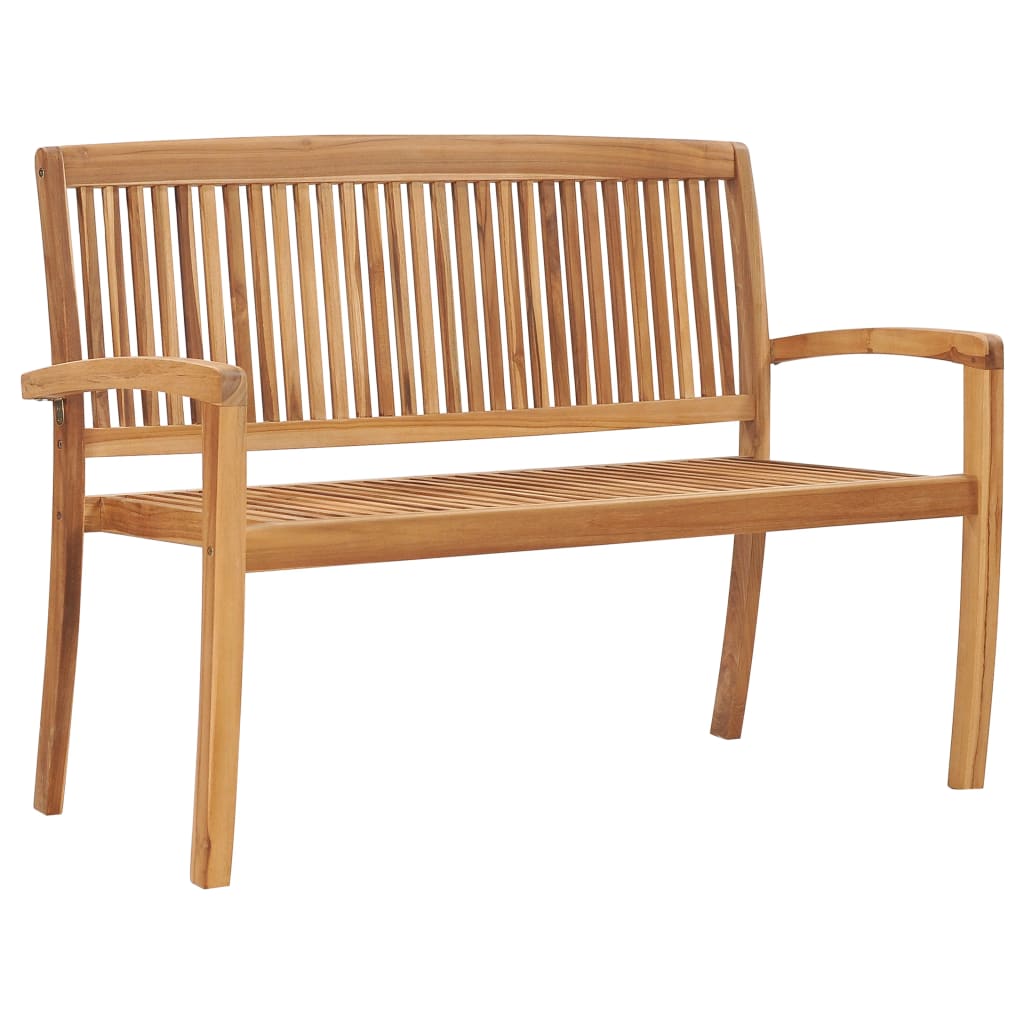Image of 2-seater Garden Bench Stackable Wooden Bench Teak Solid Wood