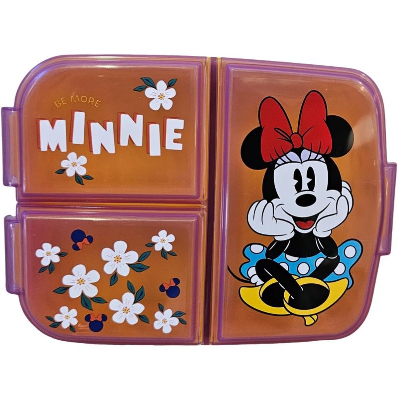 Image of School Lunch Box With 3 Compartments, Plastic Kids' Lunch - ( Mouse Edition)