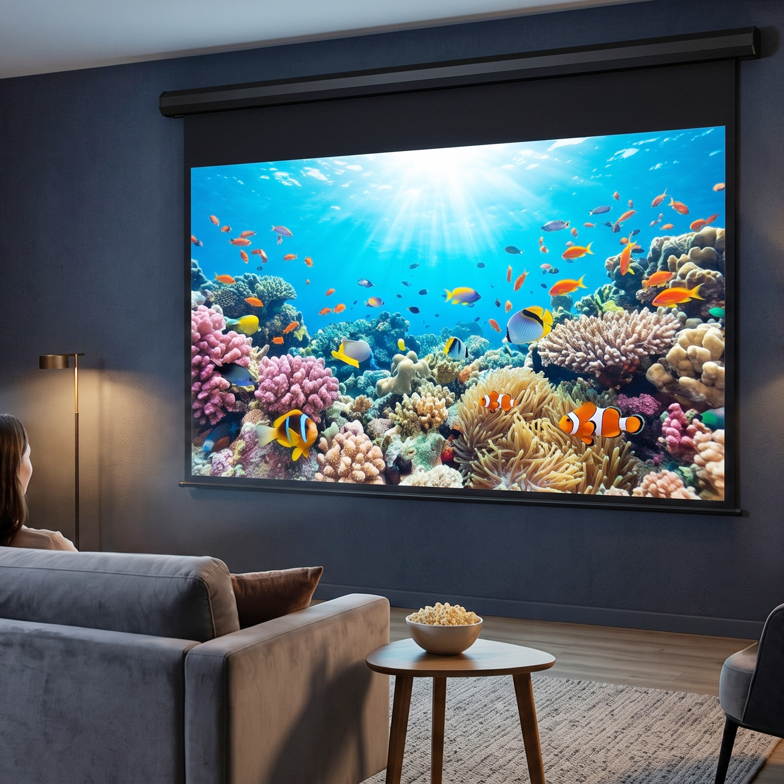 72" High-Definition Projection Screen with Matte White Surface