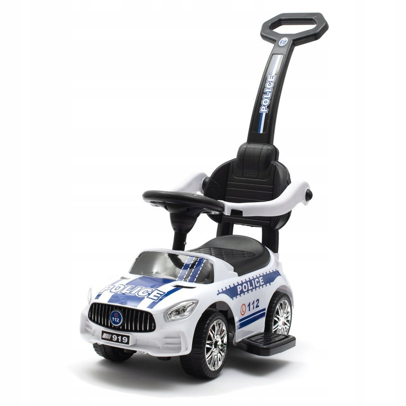 Police Ride-on Vehicle With Sound And Pusher, White