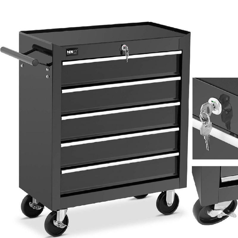 Mobile Workshop Tool Cabinet with 5 Drawers And a Handle