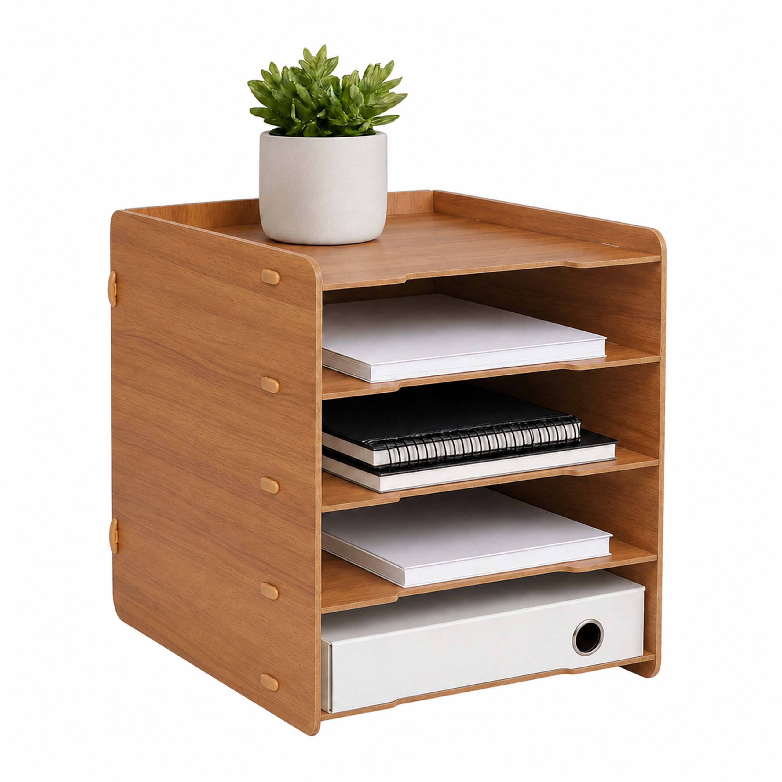 Mail Organizer In Brown - (w)25 X (h) X (d) Cm
