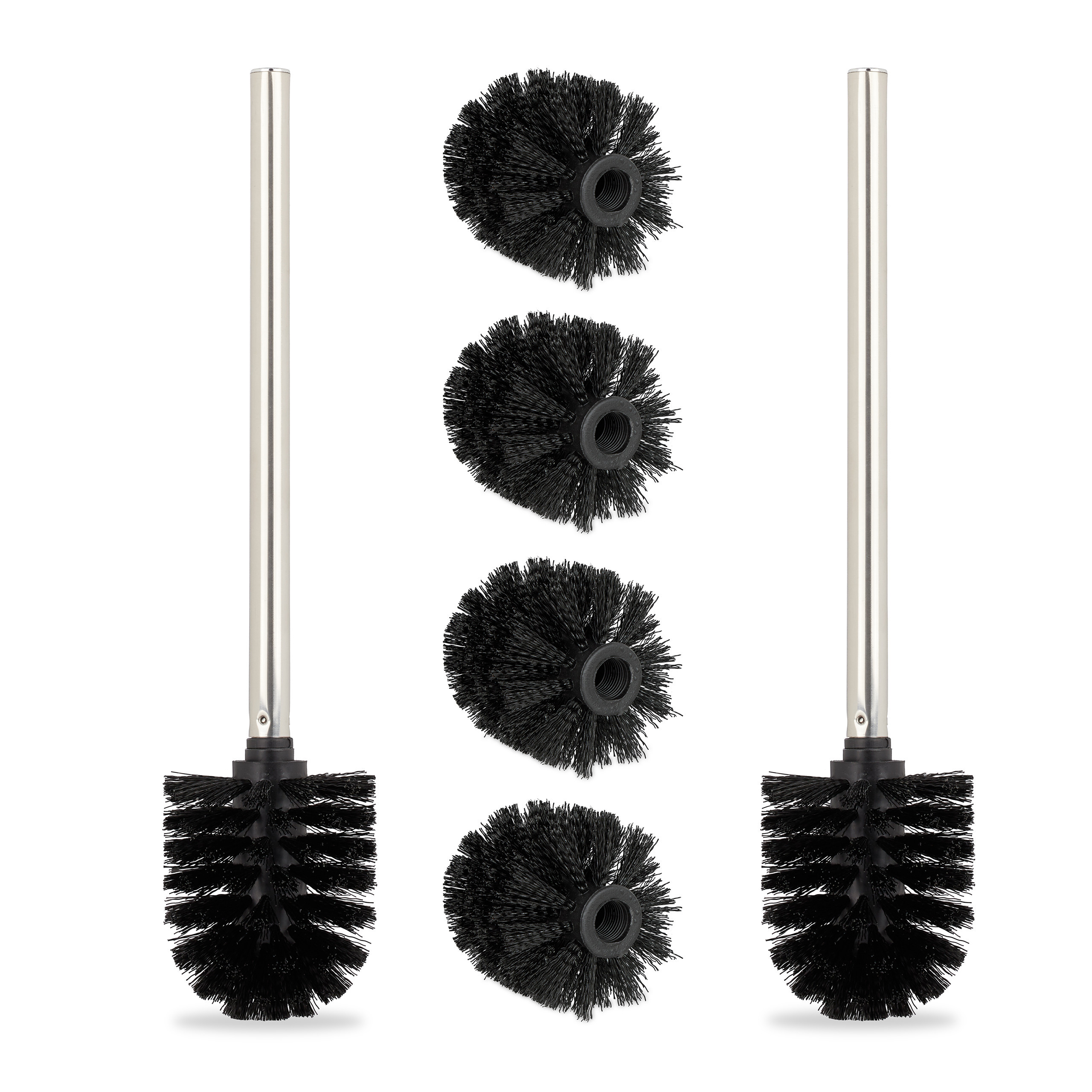 2x Toilet Brush In Black - (h)35 X Ø 8 Cm