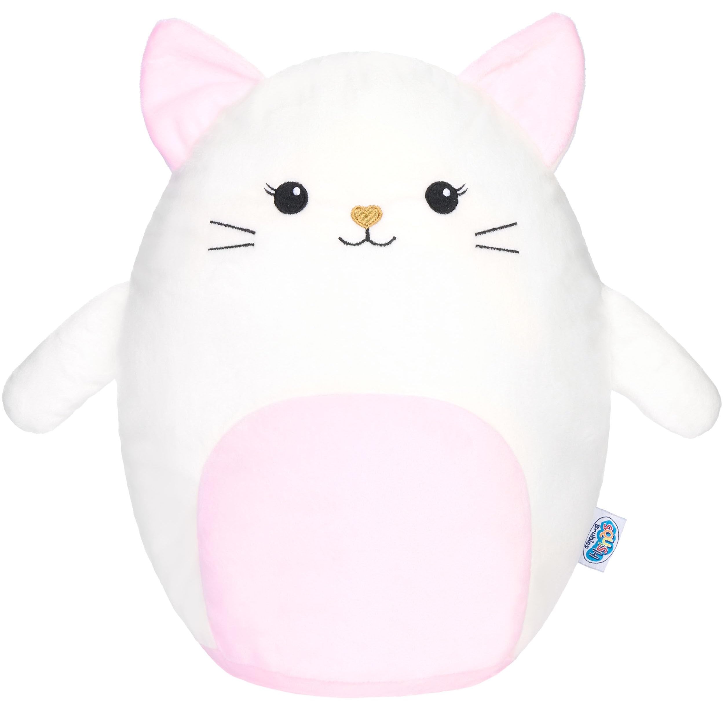 Image of Squishbrubies Kira The Cat - 35 Cm - Super Soft Plush Stuffed Animal - Plush Kitten For Cuddling, Gifting And Collecting - White And Pink