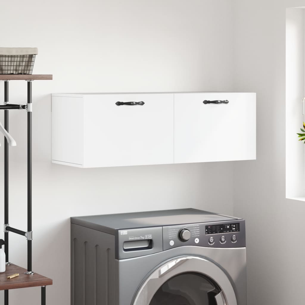 Image of Wall Cabinet, Hanging Cabinet With Of Storage Space, Wall-mounted Bathroom Cabinet, Storage Cabinet For Living Room, White Wood Material