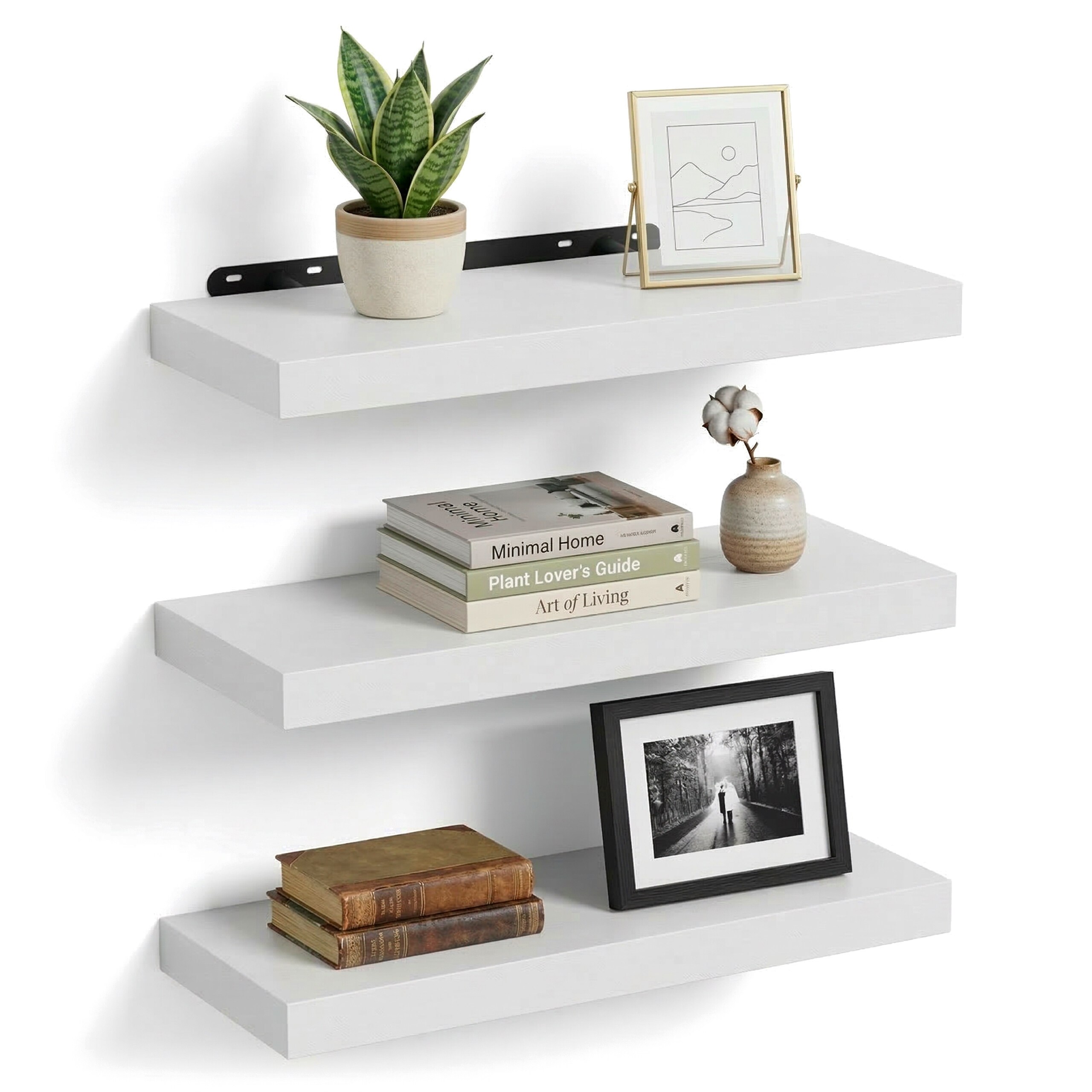 3 X White Shelf - (w)40 X (h)4 X (d)23 Cm