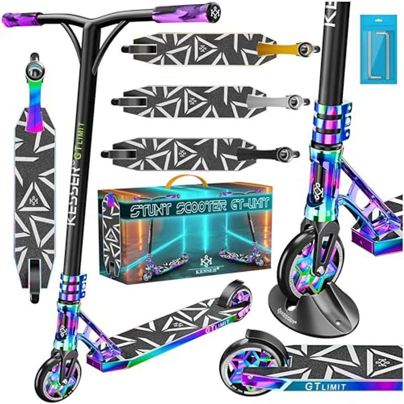 Image of Kesser® Stunt Scooter Gt-limit 360° Steering Fun Scooter Stunt Scooter With Stand Bearings, 110 Mm Pu Wheels, Kick Scooter Trick Roller For Kids Adults