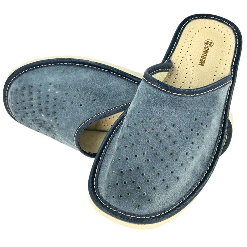 Image of Men's Leather Suede Comfortable Slippers - Number 472