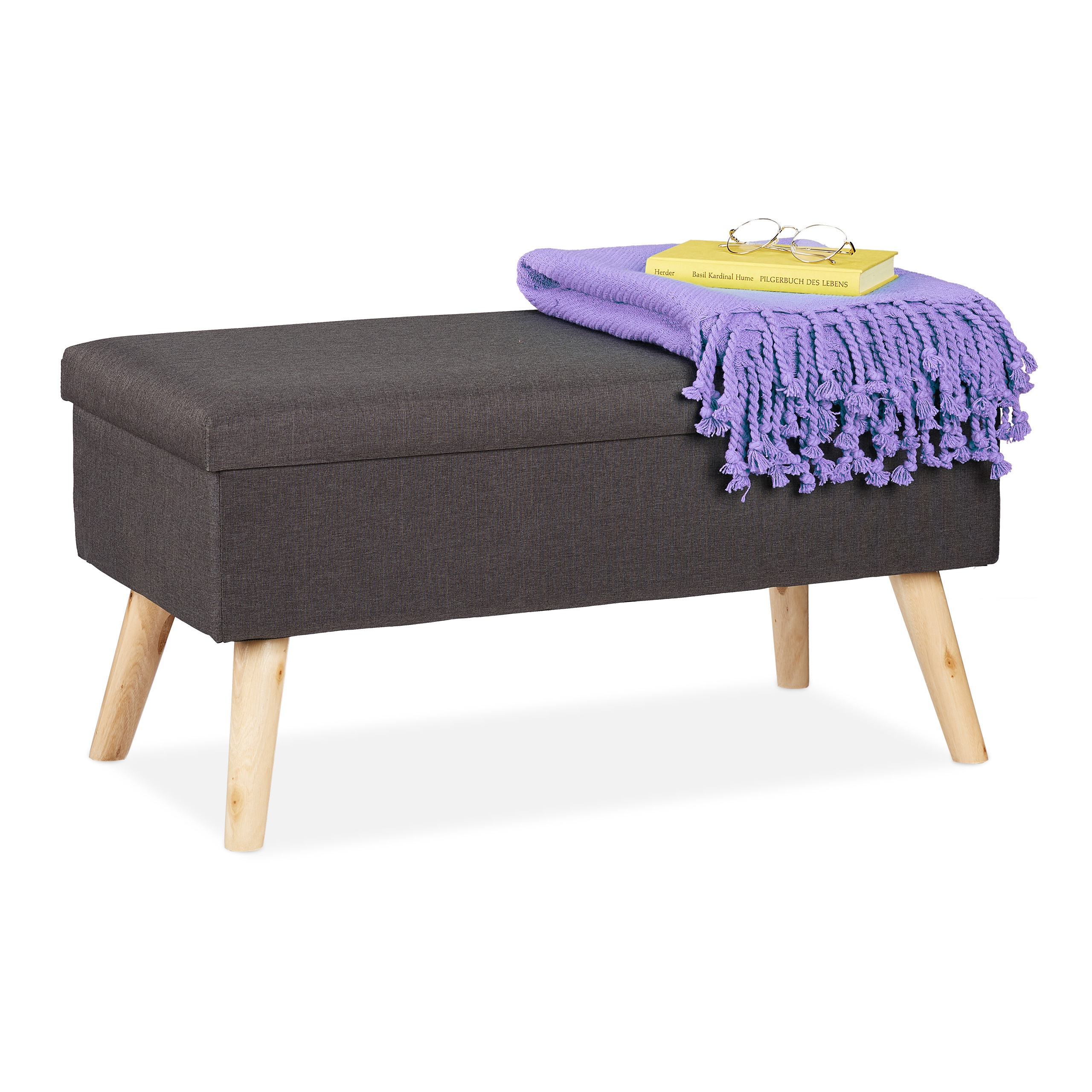 Dark Gray Bench - (w)77 X (h)39 X (d)39 Cm