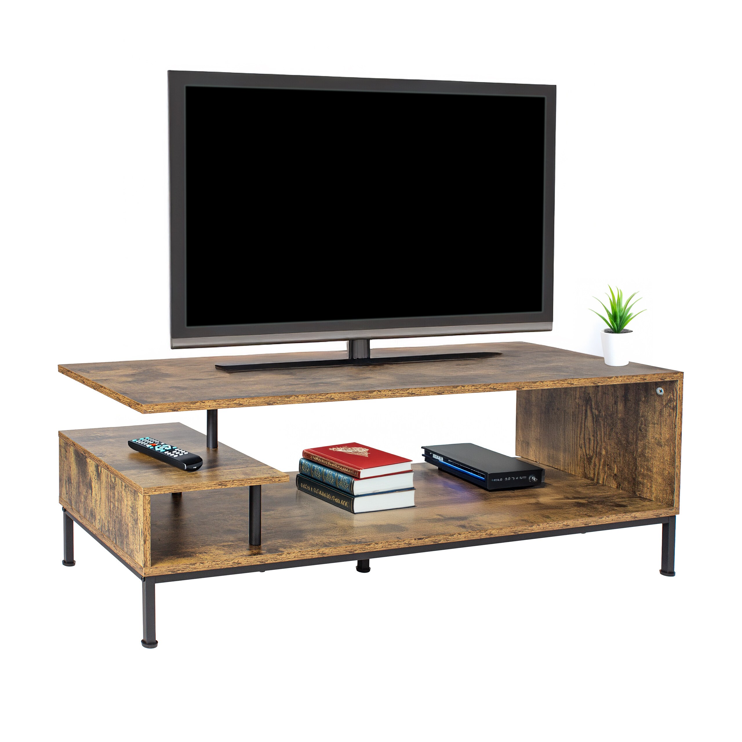 Tv Lowboard In Brown/ Black - (w)106 X (h)40 X (d)39.5 Cm