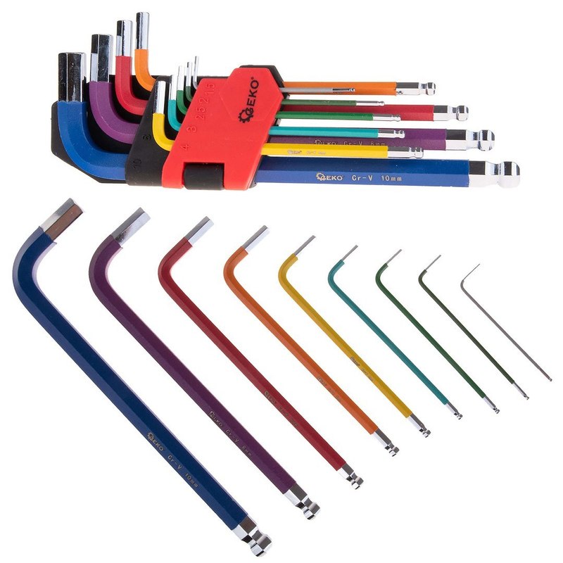 Colorful Allen Wrench Set 1.5 Mm 9pcs Crv