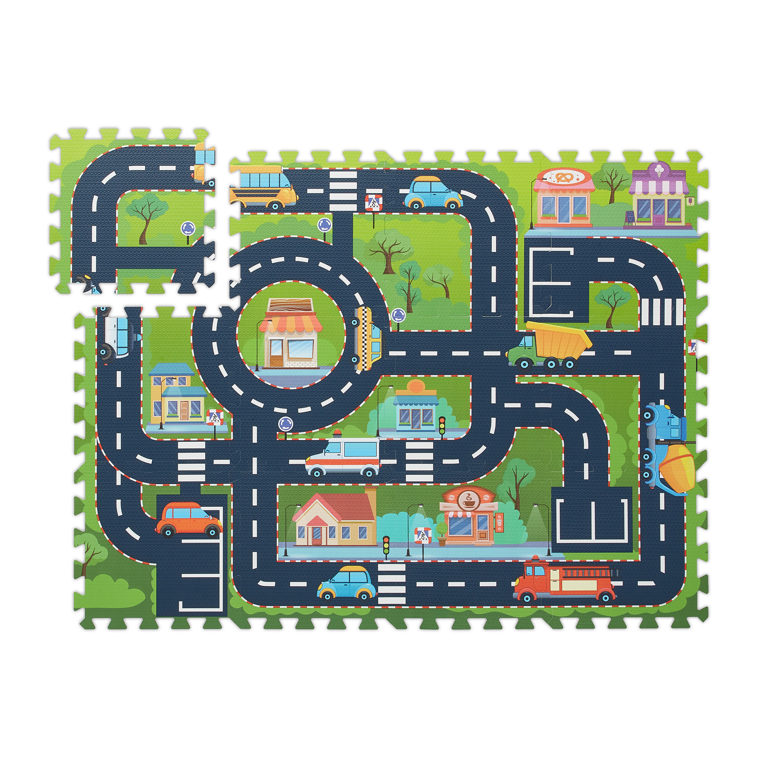 12pcs Puzzle Mat Street - (b)114 X (t)86 Cm