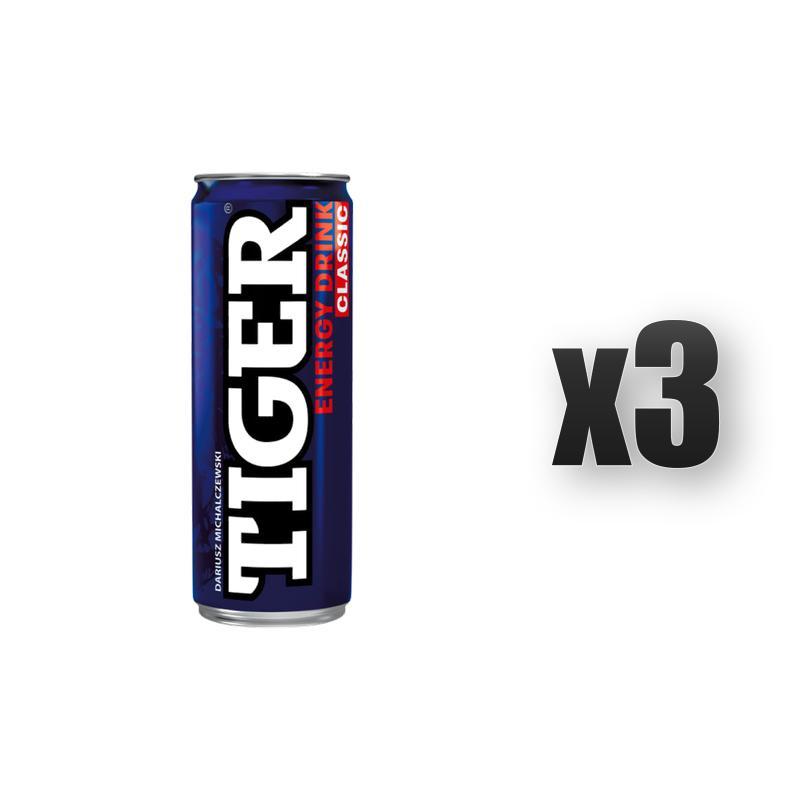 TEMU Tiger Energy Drink Carbonated Energy Drink 250 Ml 3 Pcs