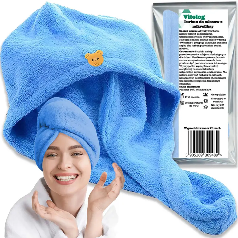turbante handtuch trocknen haares vitolog kopf mikrofaser