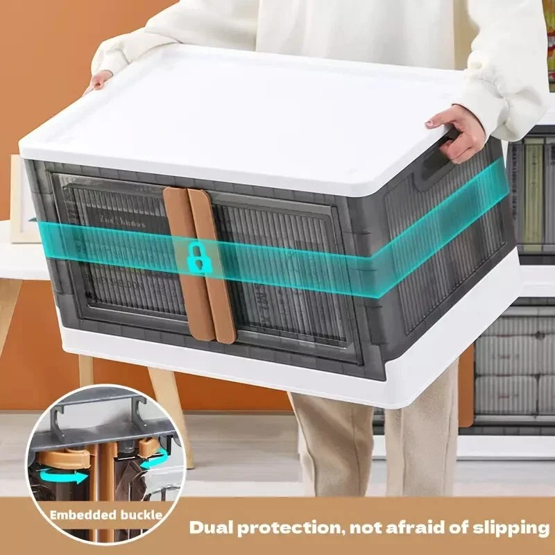 Foldable Plastic Storage Chest 45L with Lid