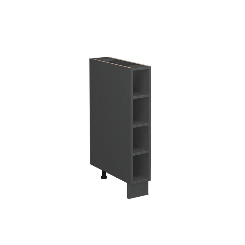 Image of Fame-line Anthracite 15 Cm Kitchen Cabinet Without Worktop Cabinet For The Kitchen Open Kitchen Cabinet Kitchen Base Cabinet The Kitchen Furniture Chipboard, 16 Mm Kitchen