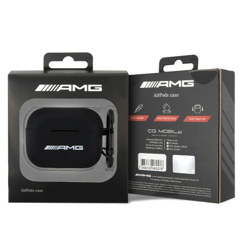AMG Silicone Case for AirPods Pro 2 - White with Black Logo