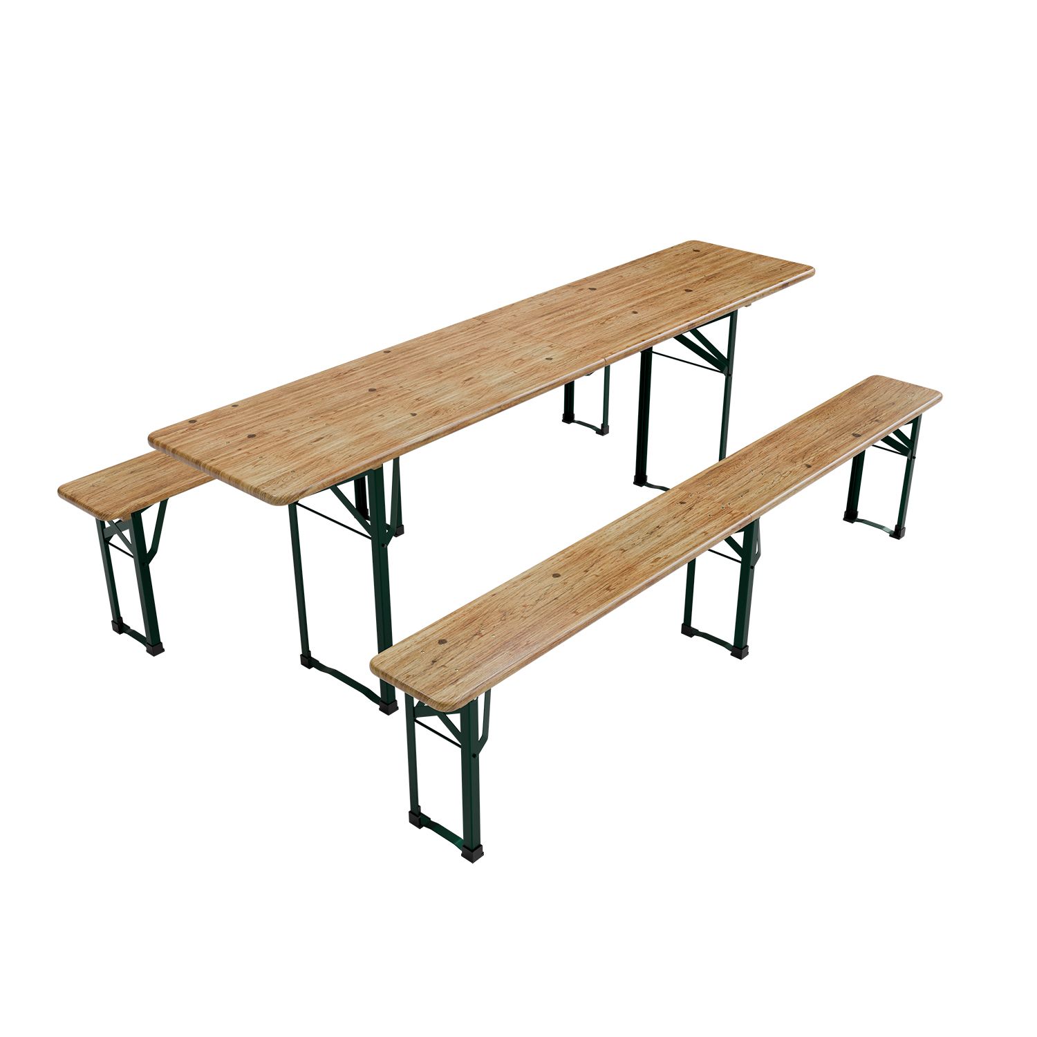 Beer Tent Set Passau 3pcs Foldable With Lacquered Fir Wood 220 Cm
