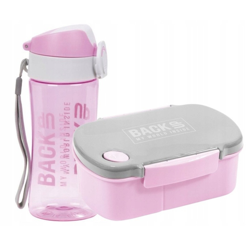 Set Consisting Of A 400-ml Drinking Bottle And A Pink Lunchbox From Backup