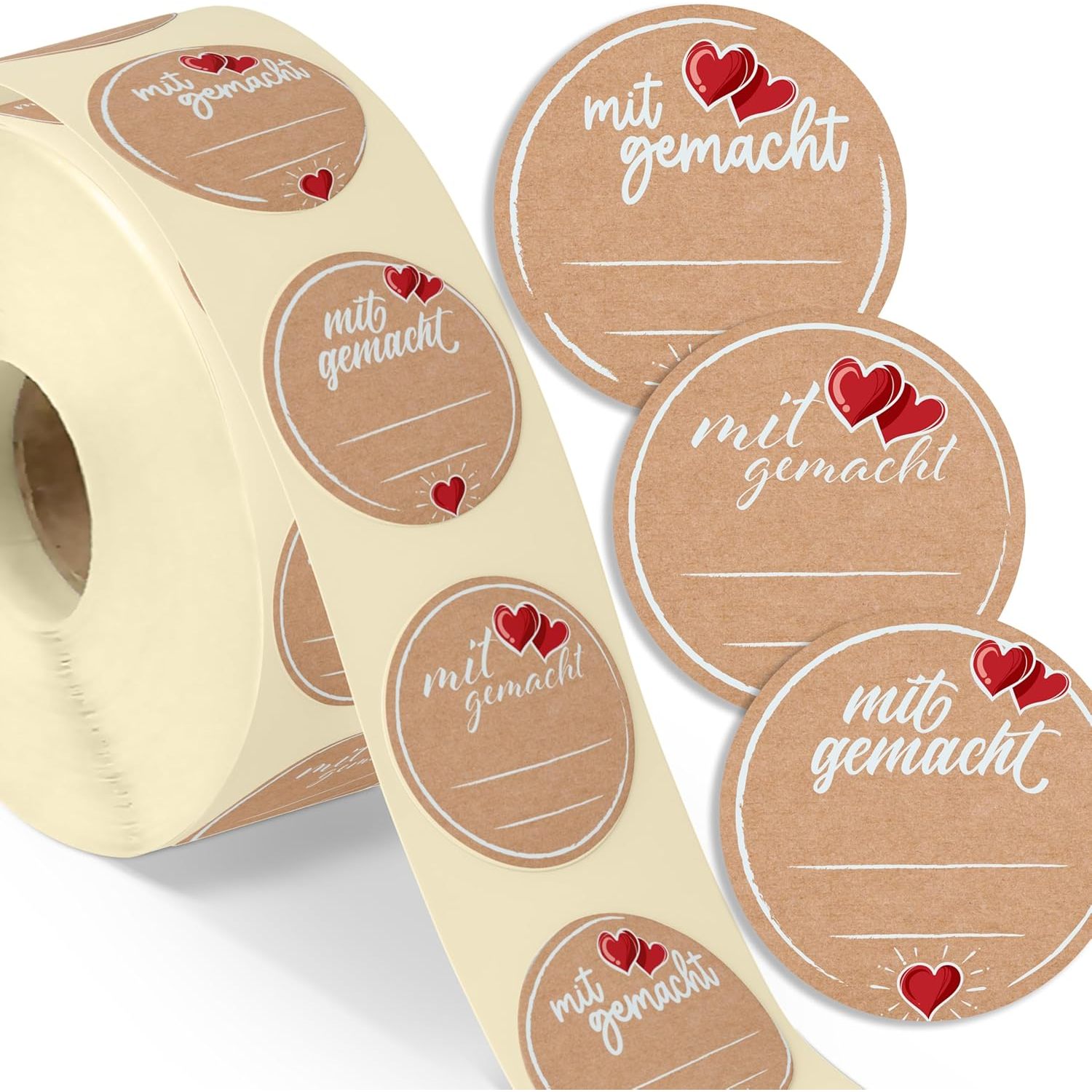 E-shop colortouch Etiketten , 500 St Rund Handmade Aufkleber Zum Beschriften, Selbstklebend Homemade Sticker Für DIY Backen, Briefumschlag, Hochzeit