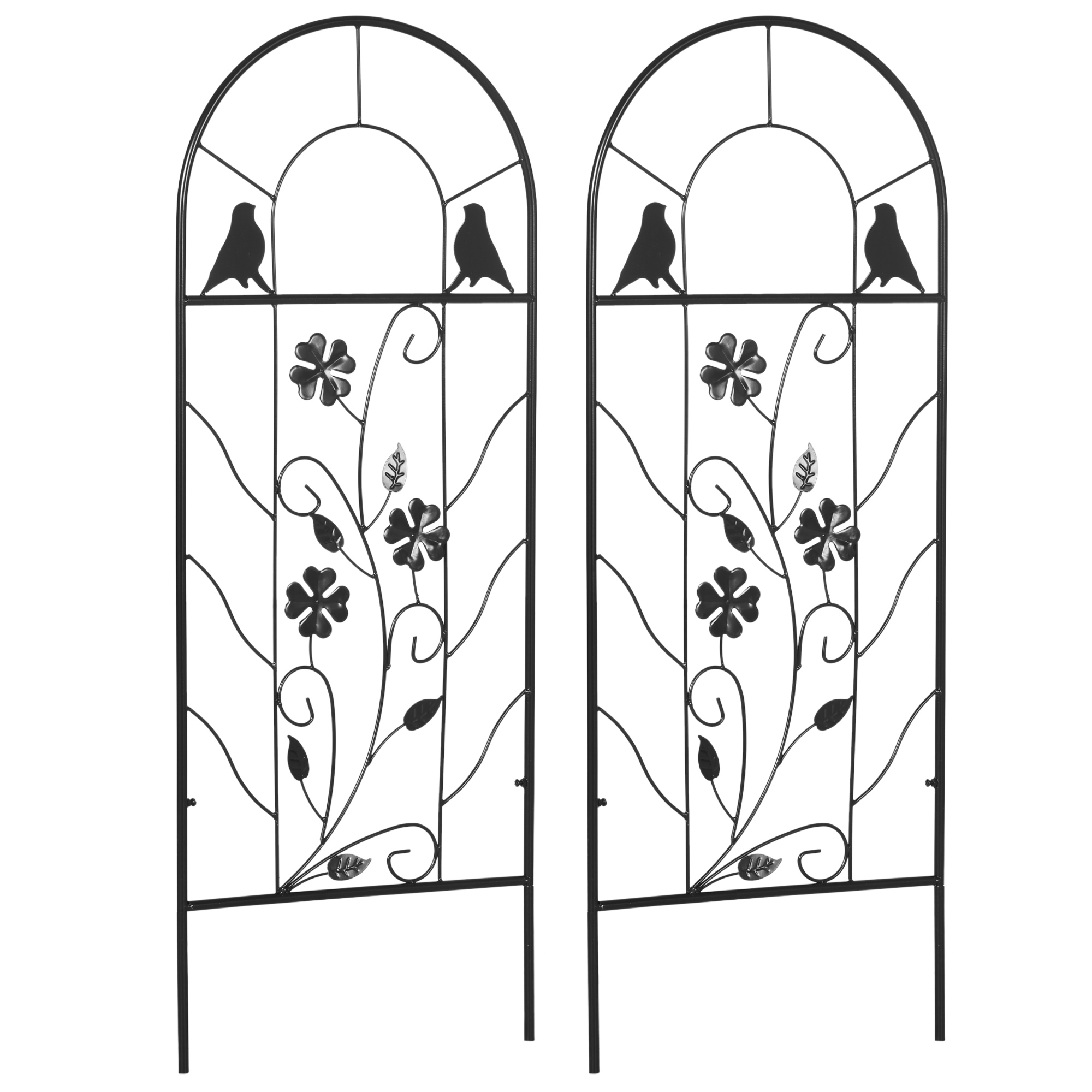 TEMU 2-Pack de treillis de jardin en métal, support de grimpée pour plantes, 15 x 39 pouces (38 x 98 cm) noir