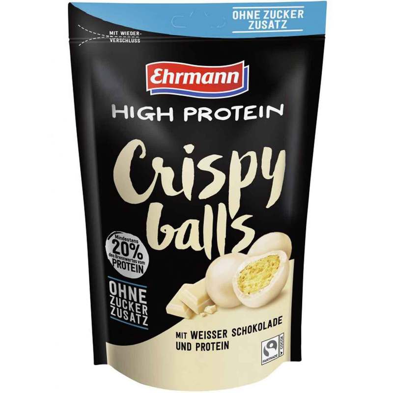 Image of Ehrmann High Protein Crispy Balls White Chocolate 55g