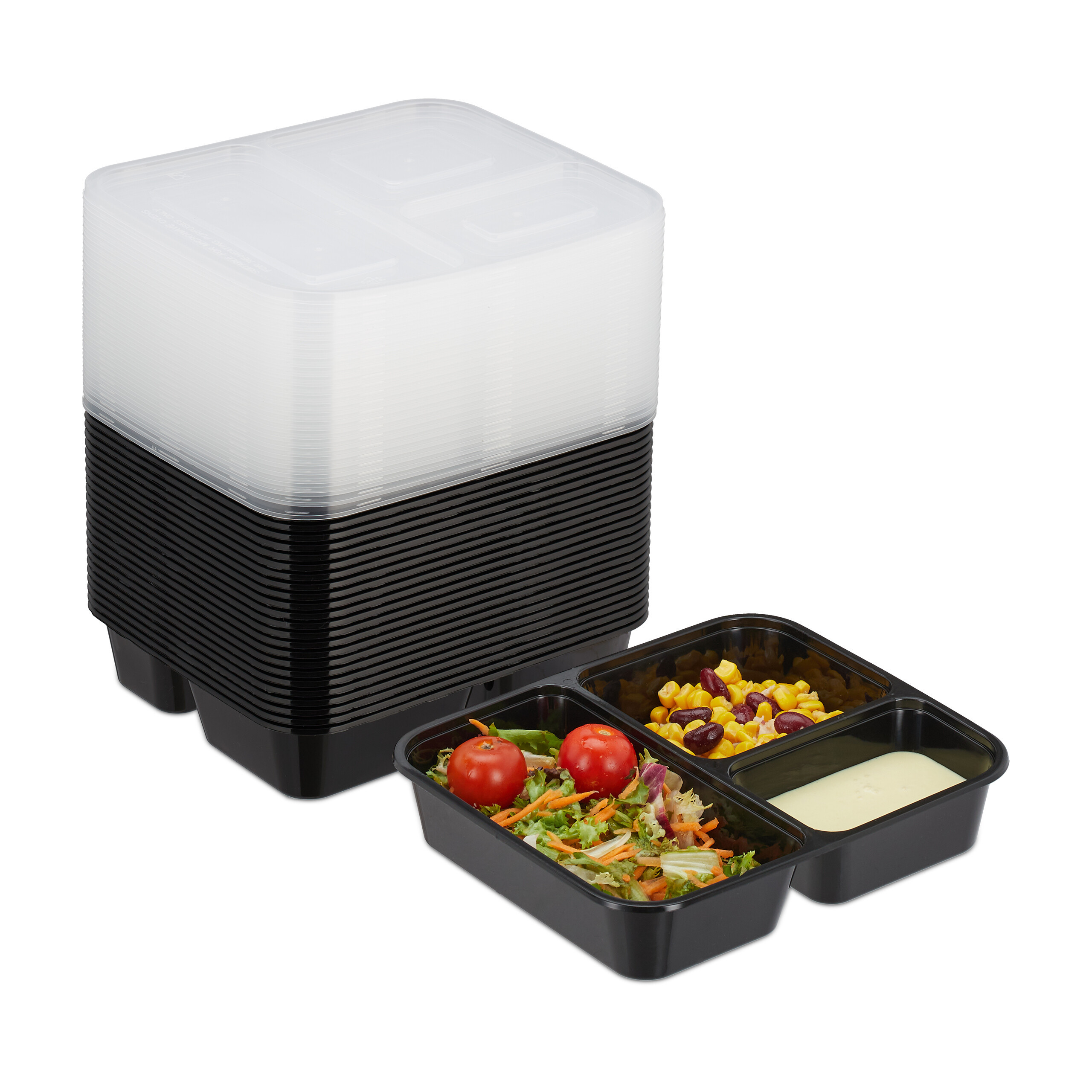 24 X Meal Prep Box In Black/transparent
