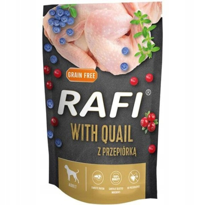 Image of Rafi Mokra Karma For Dogs With Quail And Addition Of Blueberry And 500 G