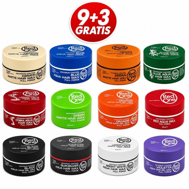 Image of Hair Wax Mix 12-piece Set, 12 X 150 Ml – Aqua And Matte Hair Wax Assortment, 9+3 Free