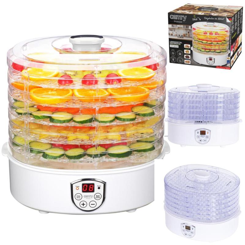 Image of Food Dehydrator With 5 Trays And Lcd Timer – Drying Mushrooms, Herbs, Fruits, And Meat At 550 W