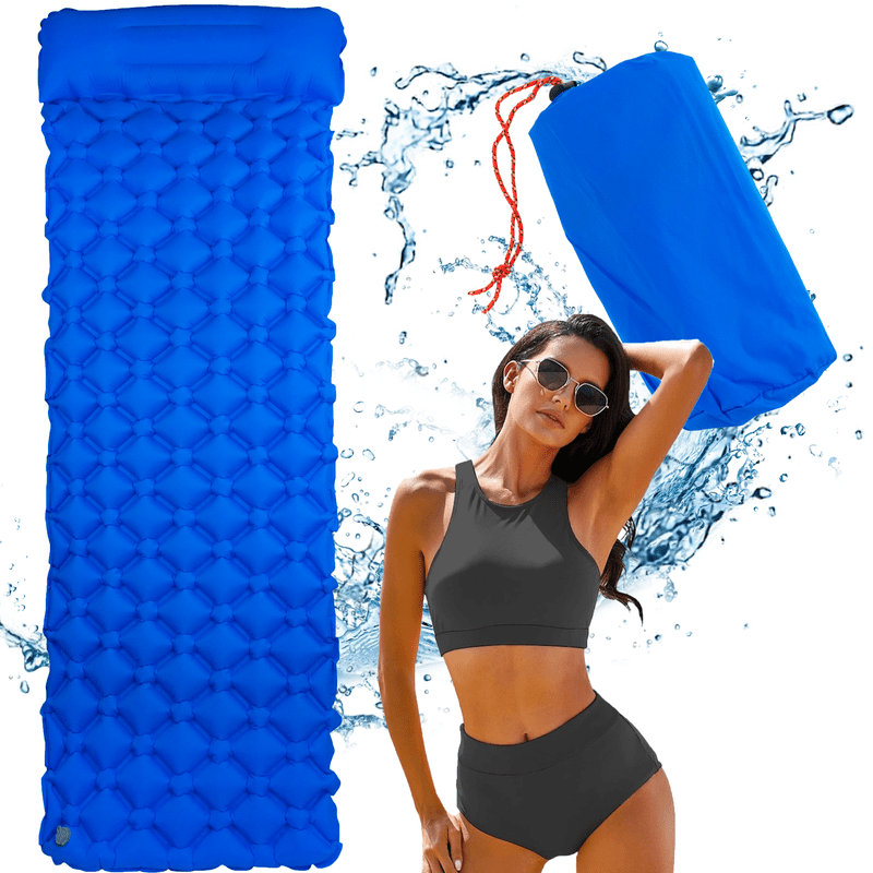 Image of Inflatable Multifunctional Mattress With Cover For Camping And Outdoor Use