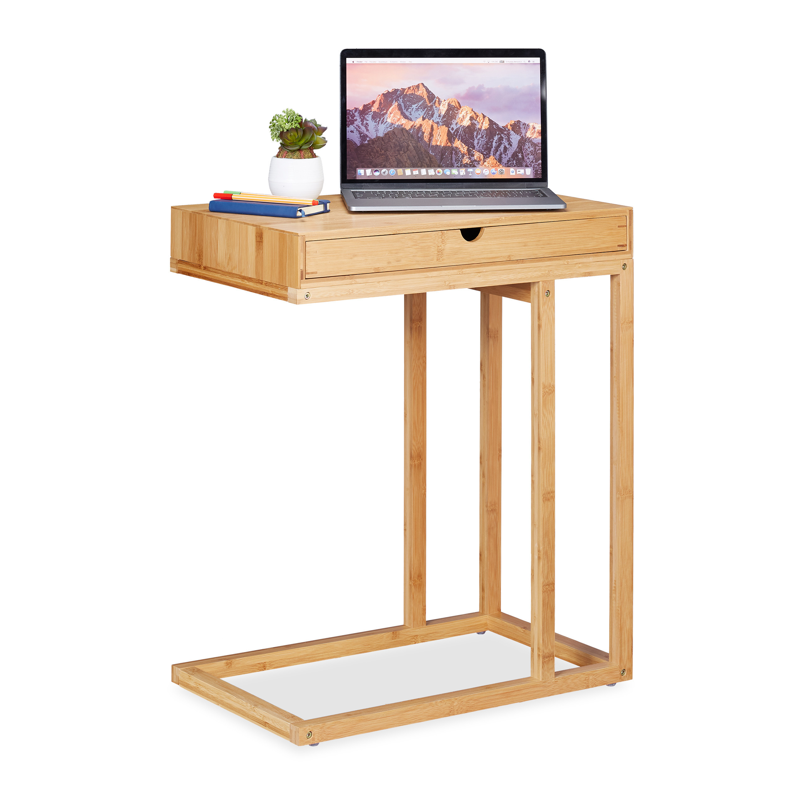 Side Table In Natural - (w)55 X (h)68 X (d)35 Cm
