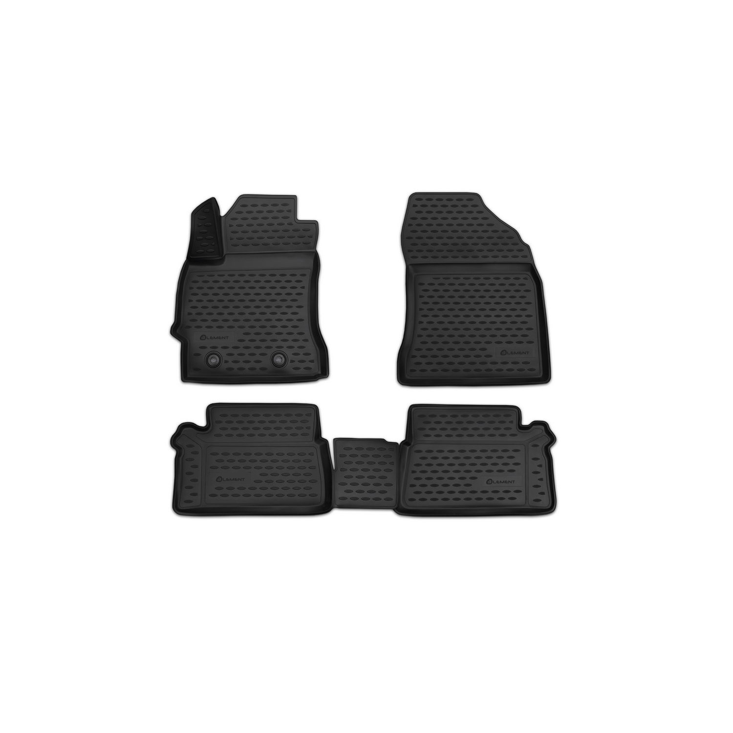 3d Auto Floor Mats Suitable For Ii From 2012, 4pcs, Tpe Rubber Mats, Black, High Rim