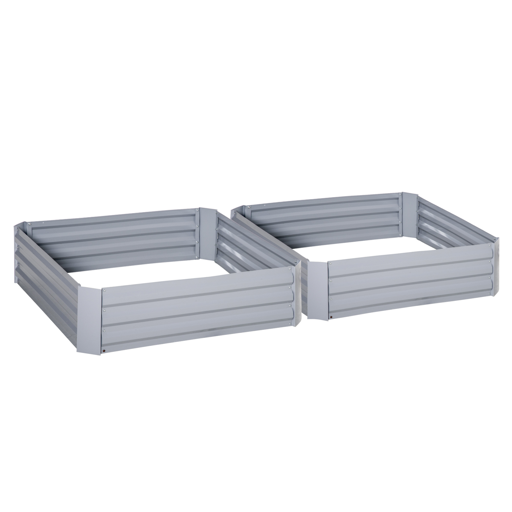 TEMU Lot de 2 carré de 39,37"x39,37"x11,81" (100L x 100L x 12"), tôle d'acier ondulée