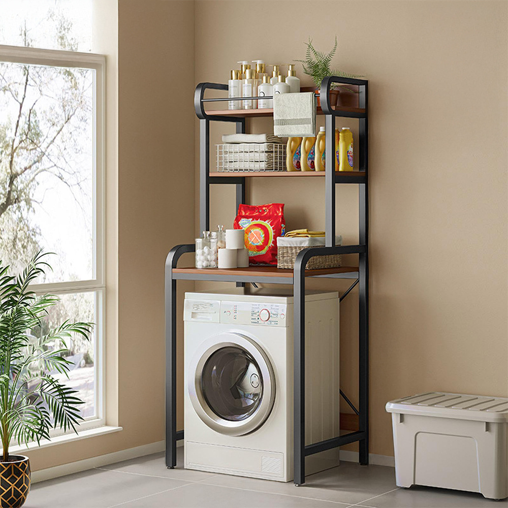 TEMU 3-tier Bathroom Shelf Unit Washing Machine Top Storage Rack Freestanding Washing Machine Stand Bathroom Laundry Storage Organiser Suitable For