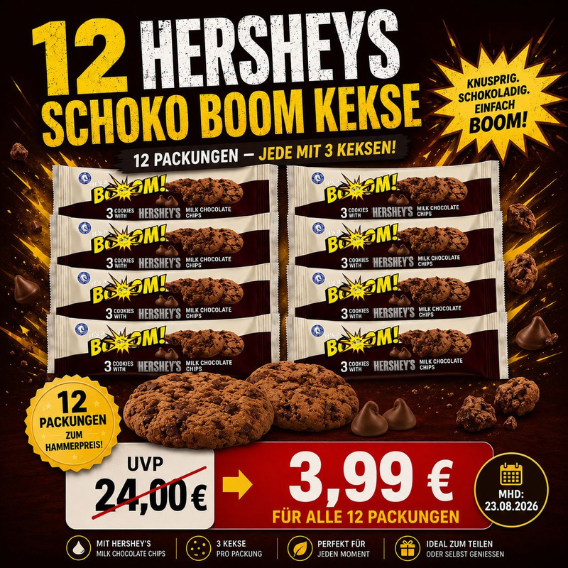 12x Hershey's Chocolate , Best Before 23/08/2026