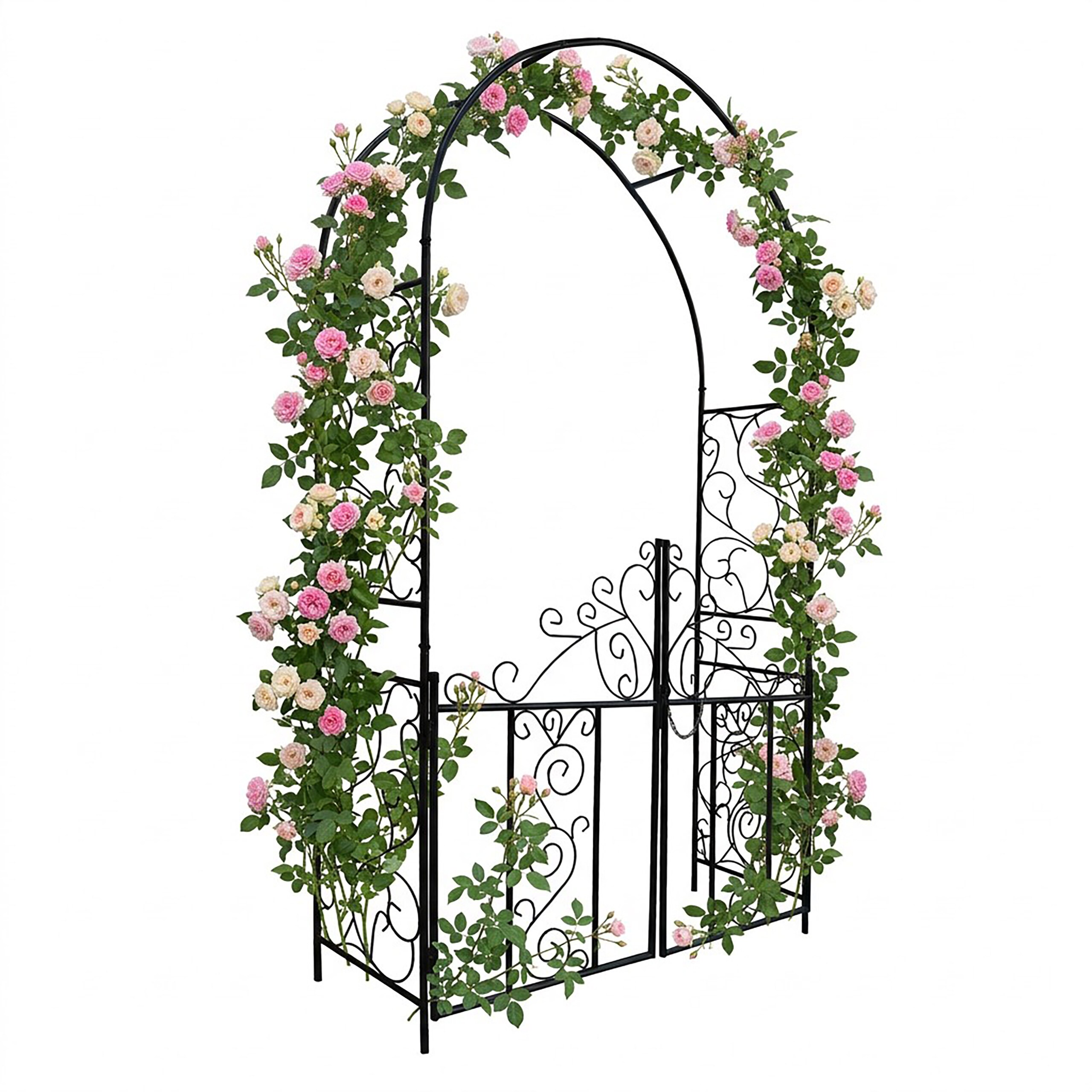 Rose Arch In Black - (w)130 X (h)230 X (d)38 Cm