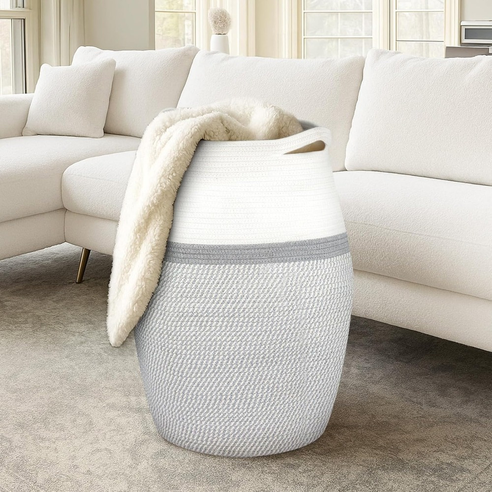 1 Piece Large Bohemian Laundry Basket – Foldable Storage Basket With Extended Handle, 105 Liter Capacity, Versatile For Clothes, Blankets, For Laundry Room, Bedroom, Bathroom