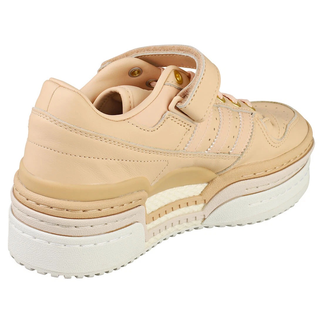 Image of Triple Platform Low Sneakers For Women, Model H05052, Fashion Style, Beige Color, Fabric Upper, Comfortable Everyday