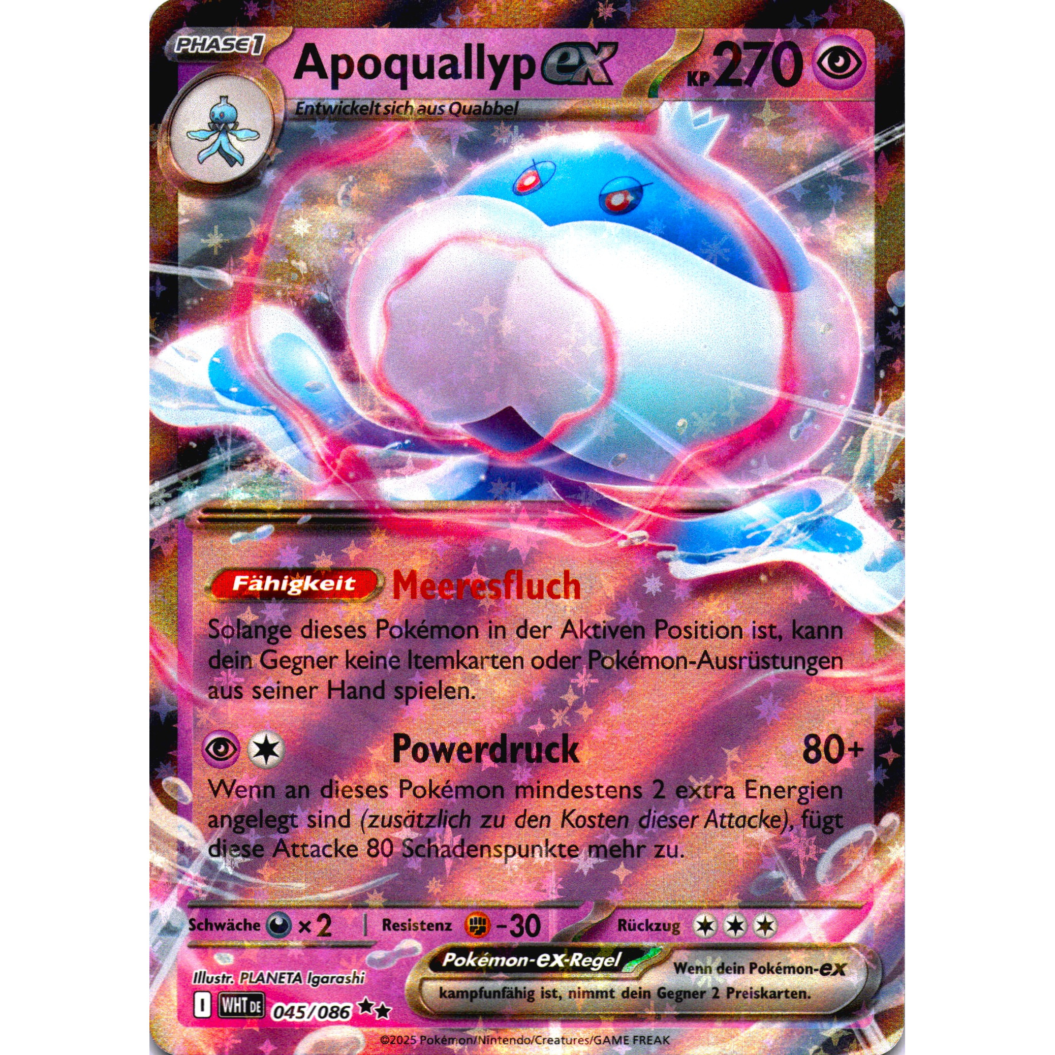 Pokémon Tcg Card - Apokalypp Ex - Ultra Rare - German Version - 270 - Near Mint