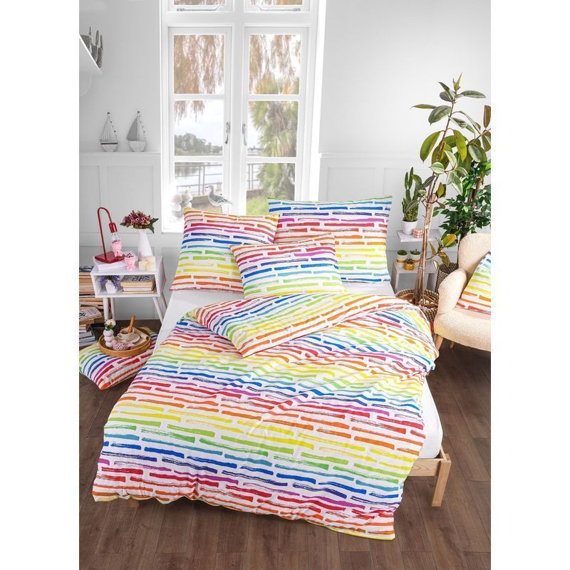 Renforce Bedding Set, 2-piece, Elena, 135 X 200 Cm, 80 X 80 Cm