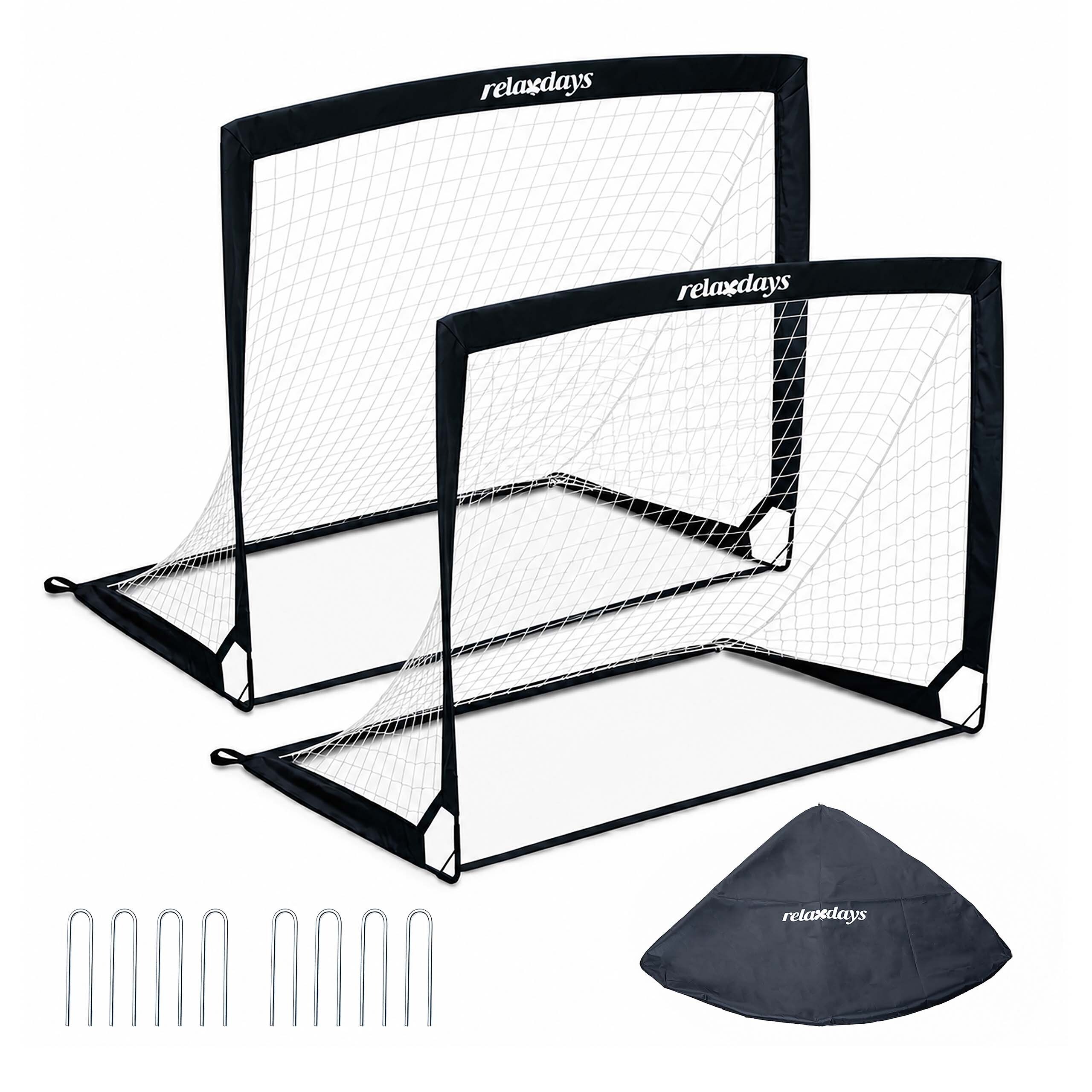 2 X Black Soccer Goals - (w)120 X (h)90 X (d)90 Cm