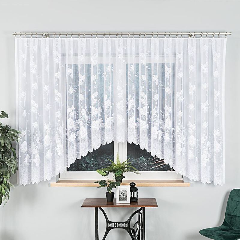 Image of Bożena - Jacquard Curtain With Hem At - 500x160 Cm - White