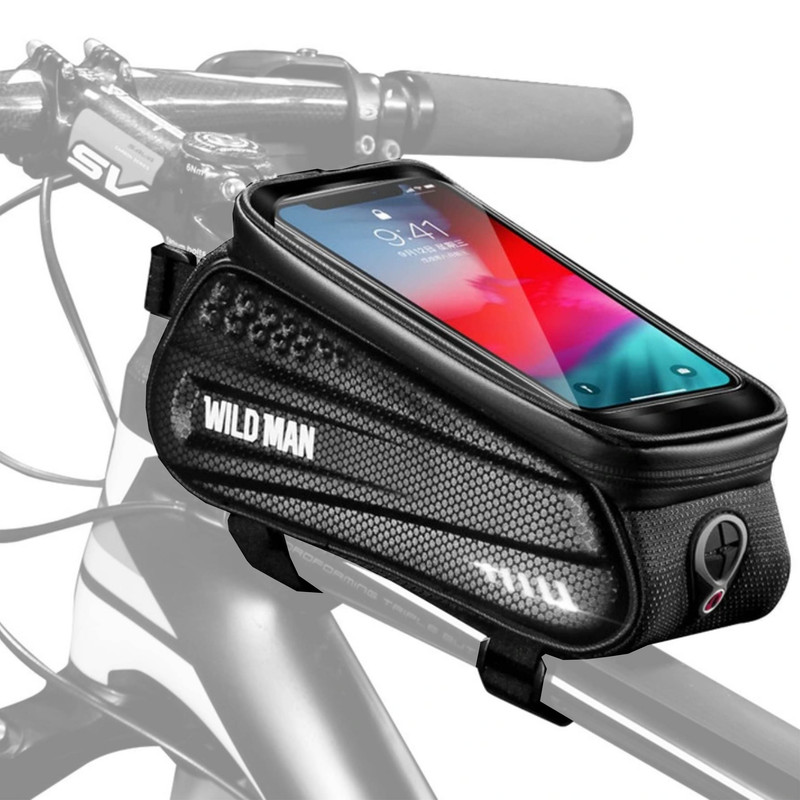 Image of Handlebar Bike Bag (waterproof) With Phone Holder For Bicycle
