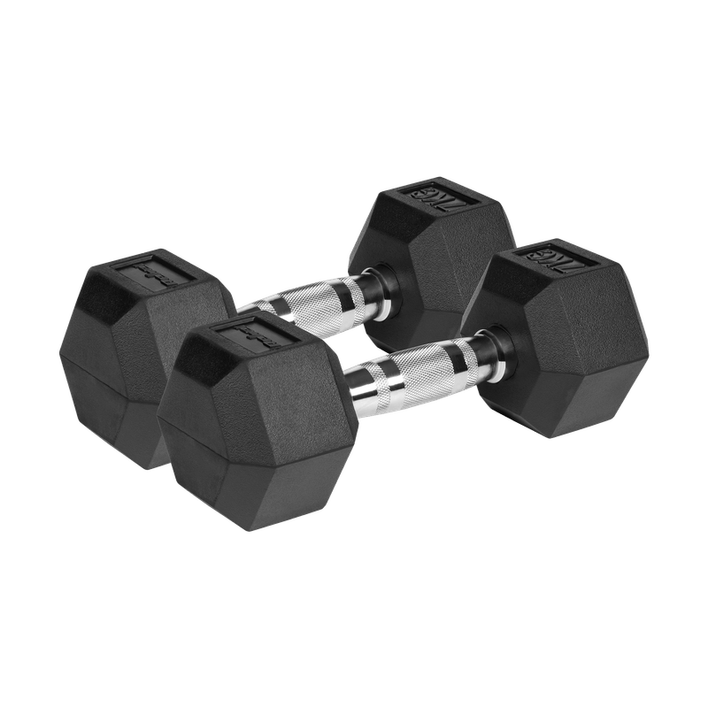 IJzeren handvat met rubberen grip HEX 2x7kg Rebel Hexagonale Set 14kg SOLID