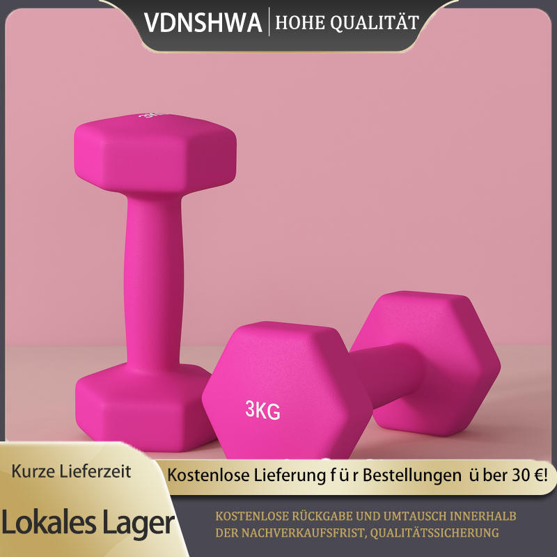 TEMU 2 X 3 Kg Dumbbell Set, Hexagonal Design, Floor-friendly, Non-slip, Pink, Dumbbell Set, Dumbbells, Long Dumbbell Set, Dumbbell Plates, Strength
