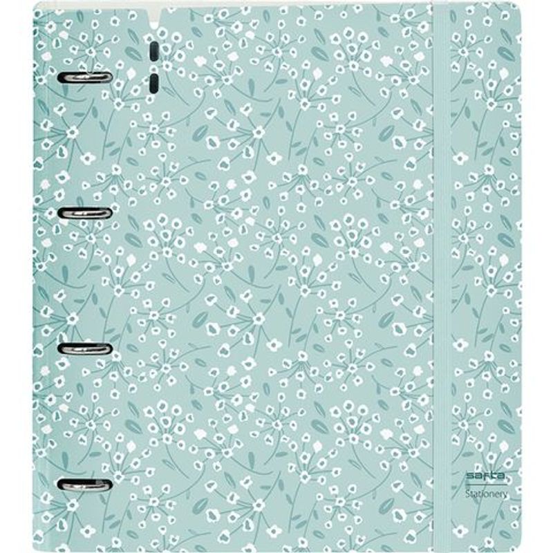 TEMU Carpeta PP Foam 4 Anillas Con Recambio Safta "Light Blue Flowers" y Práctica - Carpeta Organizadora 3 Solapas Con Cierre de , Fromato de Hoja A4