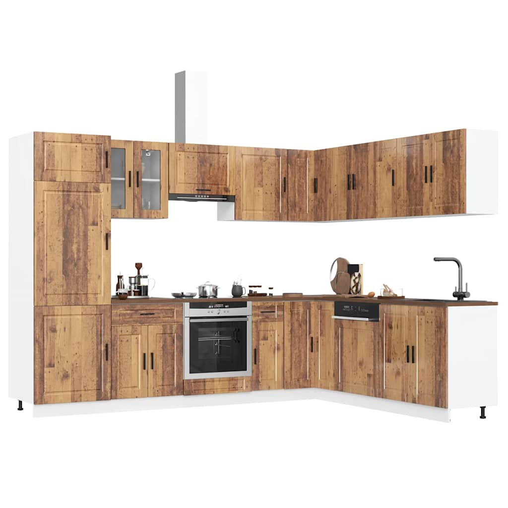 Vidaxl 14pcs Kitchen Cabinet Set Porto - Wood Optic, Kitchen Unit, Built-in Kitchen, Cabinet Set, Base Cabinet, Kitchen Cabinet, Wall Cabinet