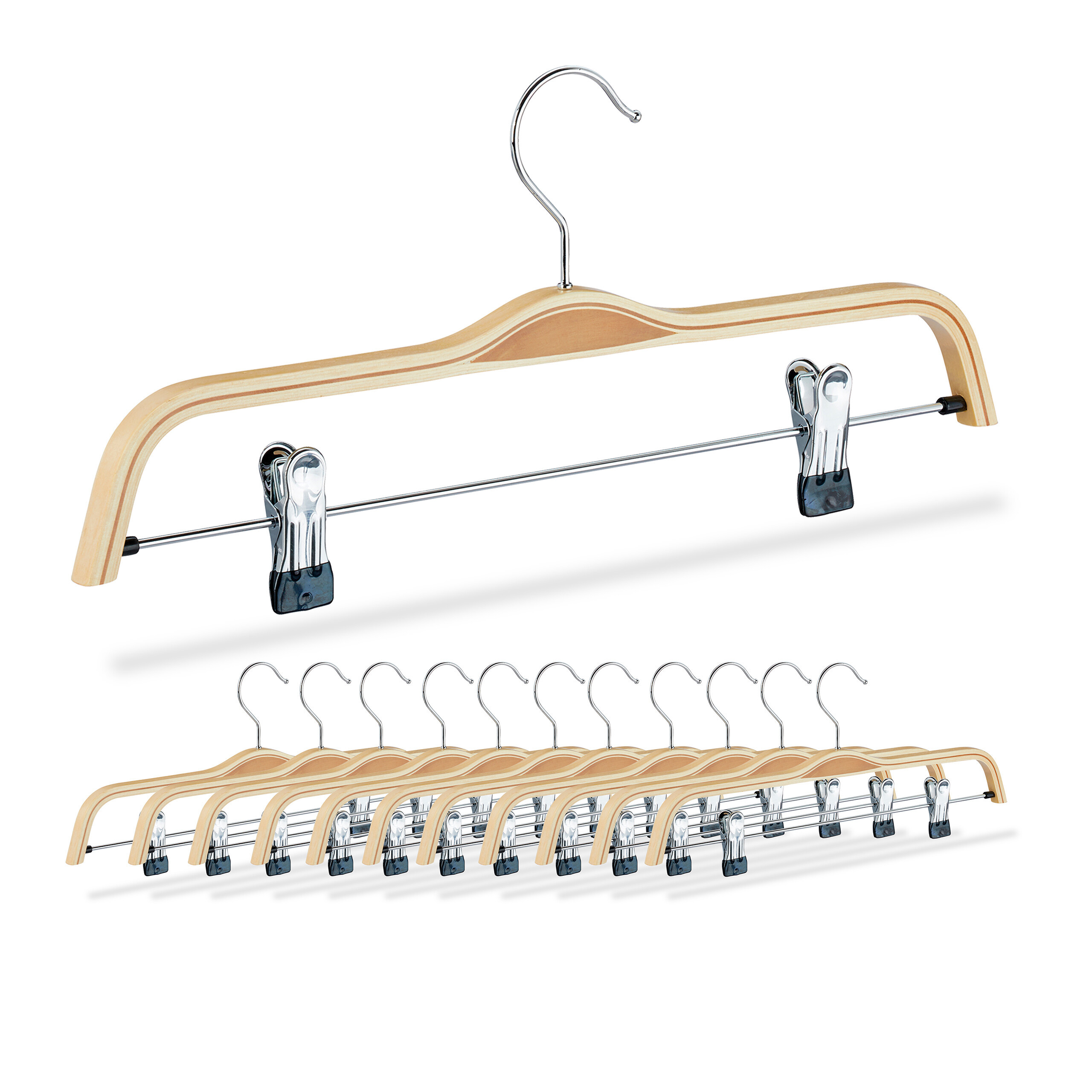 12 Clothes Hangers In Natural/silvery Color